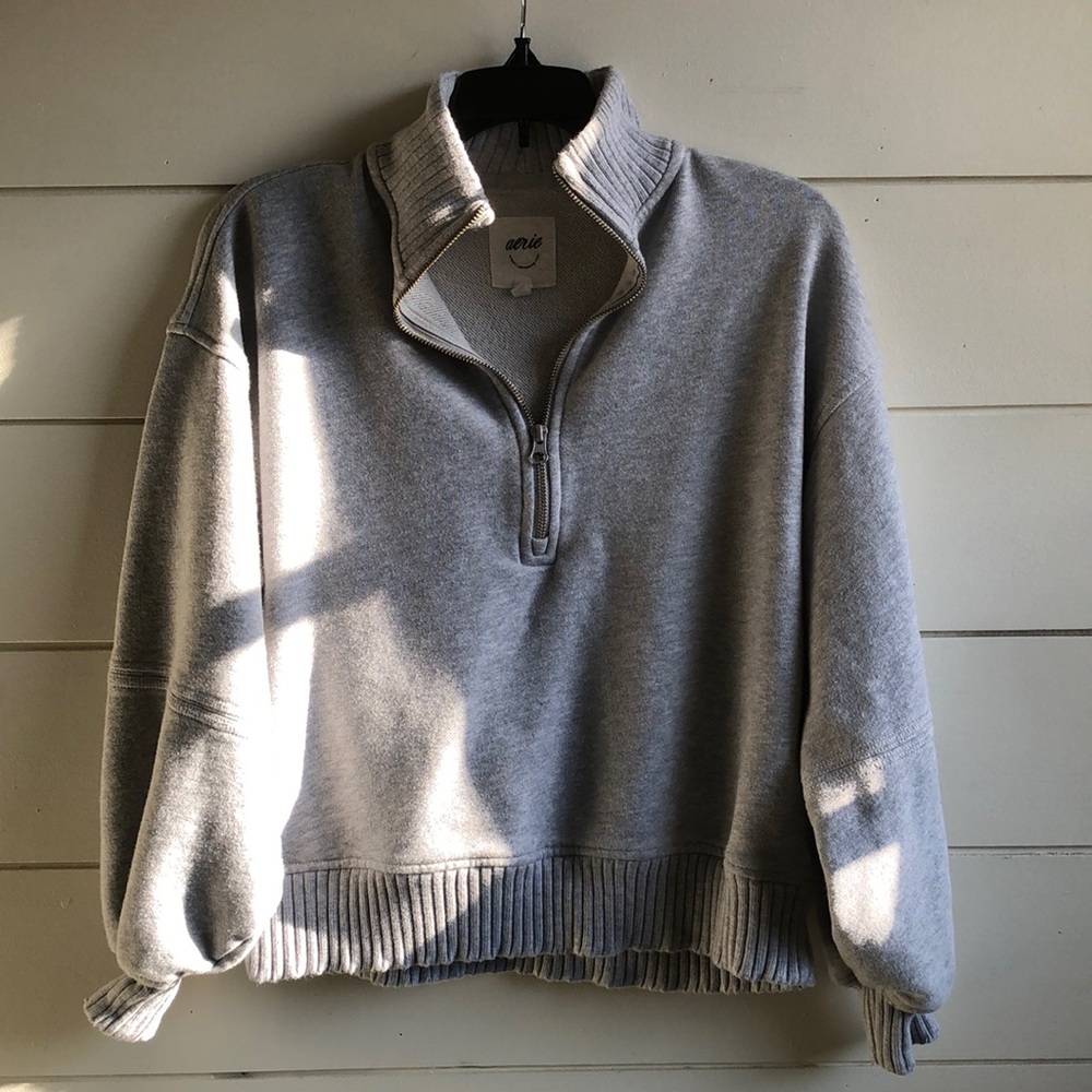 Aerie cropped QuarterZip